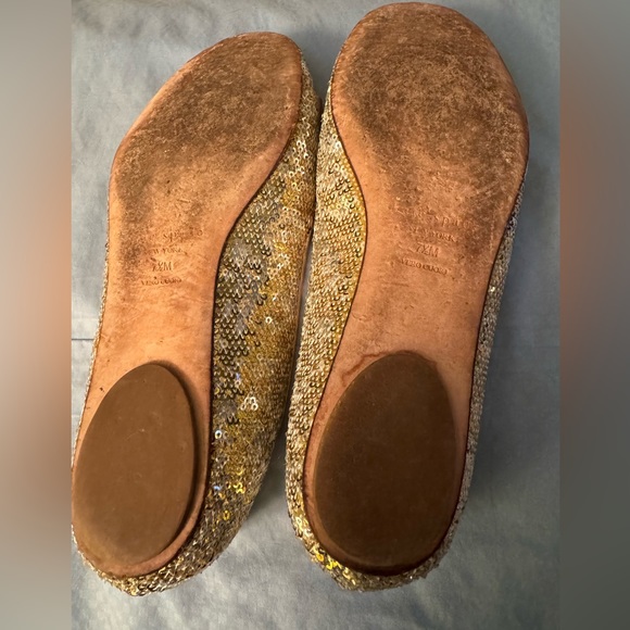 Kate Spade Gold Sequin Ballet flats Size 7.5 - Picture 3 of 4